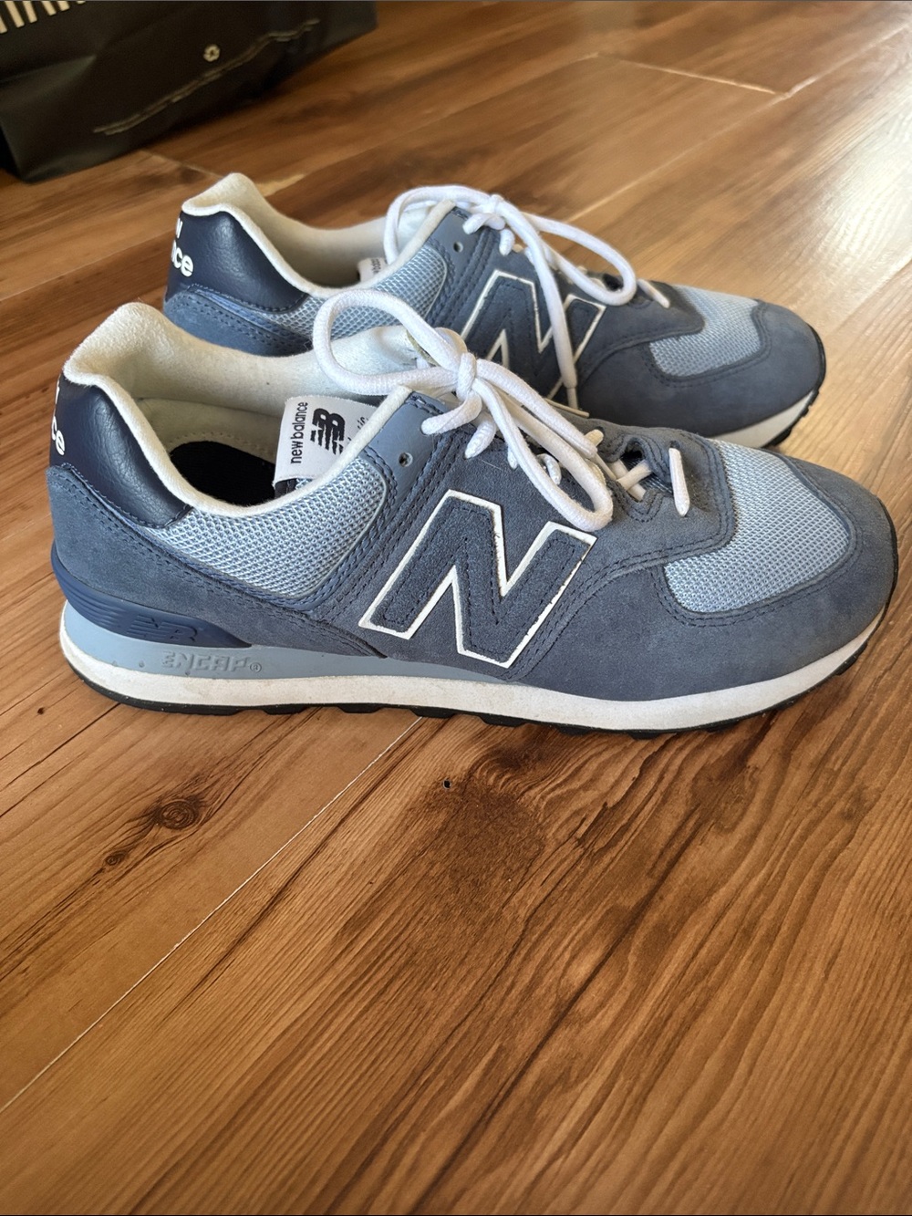 New Balance Classic 574 Sneakers in Slate Blue and Light Blue